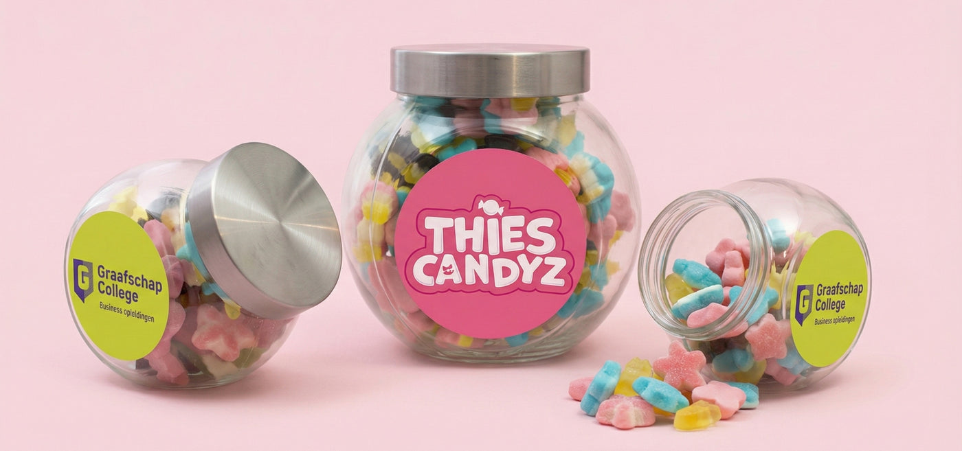 Zakelijk snoep cadeaupot met jouw bedrijfslogo