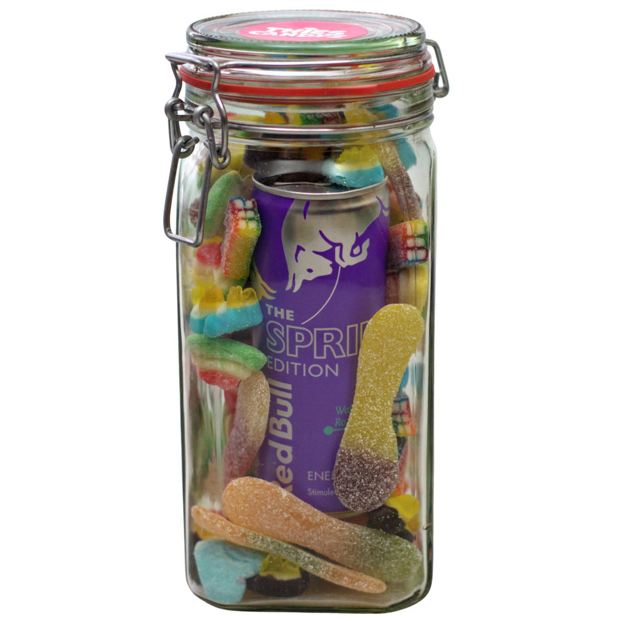 Bonbonglas mit Red Bull Purple Edition