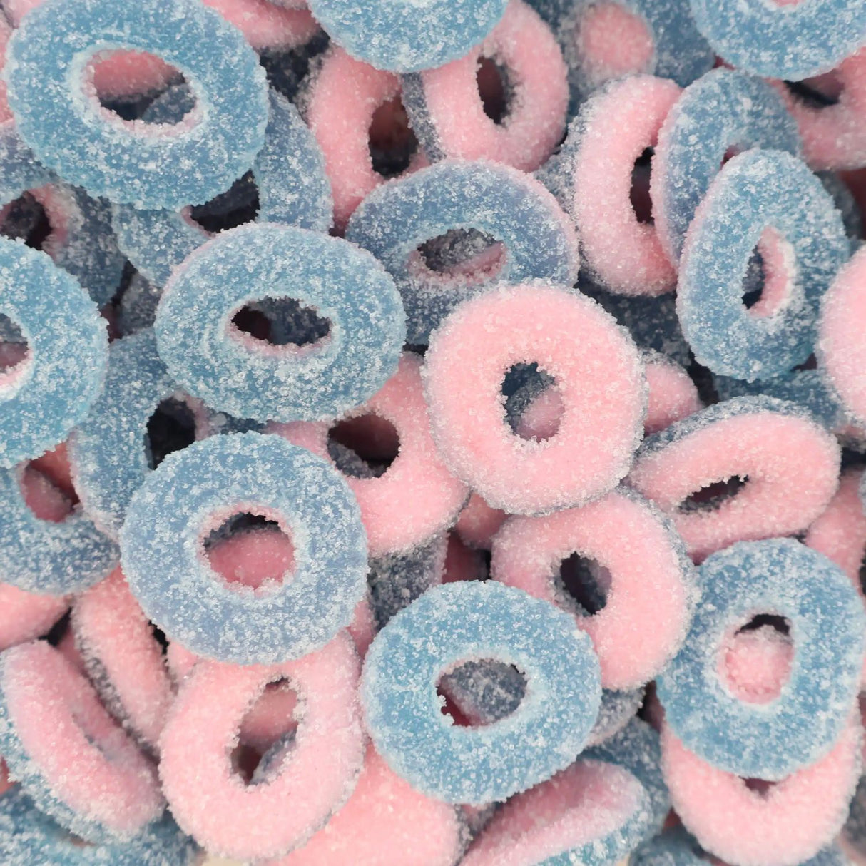 Saure Bonbons mit blauer Zunge