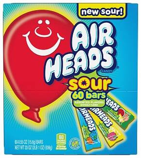Airheads Riegel, sortiert, sauer, 60er-Pack *Neu*