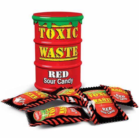 Toxic Waste Rote Saure Bonbons, 42 g