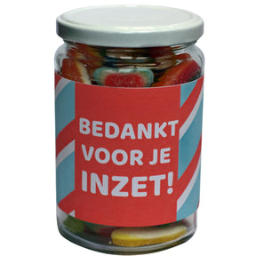 Bedankt voor je inzet snoeppot cadeau