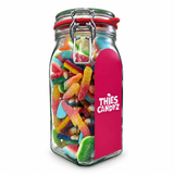 Gevulde Snoeppot met Logo – Vierkante Weckpot 1,54L