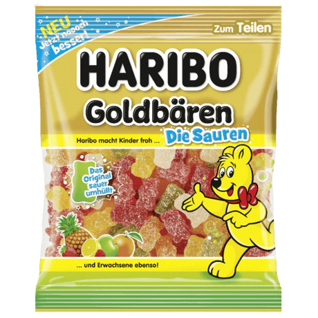 Haribo Goldbären Die Sauren zak, zure fruitgums, ThiesCandyz schepsnoep