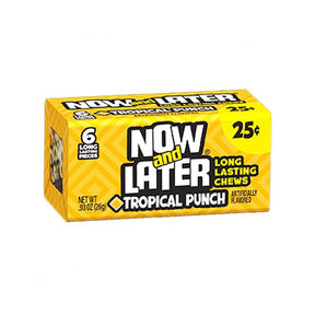 Now and Later Tropical Punch Amerikaans snoep verpakt, ThiesCandyz assortiment, geel doosje
